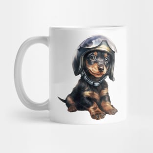 Dachshund Dog in Helmet Mug